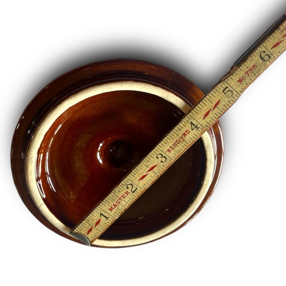 VTG Hull Pottery Brown Drip Bowl (Individual Casserole, Soup, Chili) & Lid Set - Picture 10 of 11